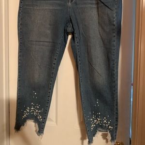 LANE BRYANT SKINNY STRETCH PEARL JEANS 16